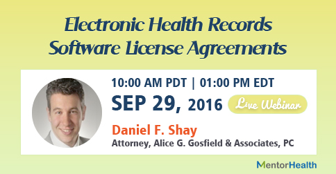 Electronic Health Records Software License Agreements 2016